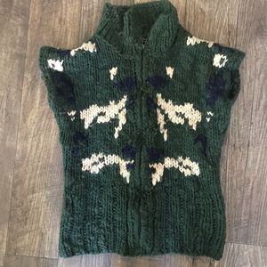Diesel Chunky Lambswool Blend Zippered Cardigan
